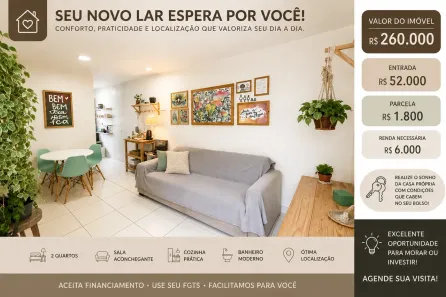 Apartamento com 2 Quartos à venda, 45m² no Alvorada, Manaus