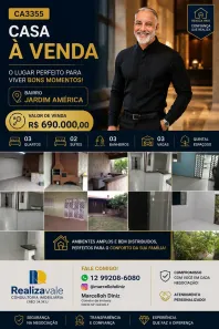 Casa com 3 Quartos à venda, 150m² no Jardim América, São José dos Campos