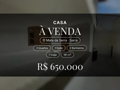 Casa com 3 Quartos à venda, 181m² no Mata da Serra, Serra