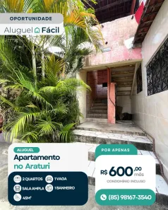 Apartamento com 2 Quartos para alugar, 43m² no Araturi (Jurema), Caucaia