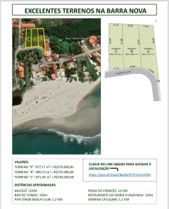 Lote/Terreno à venda, 872m² no Barra Nova, Marechal Deodoro