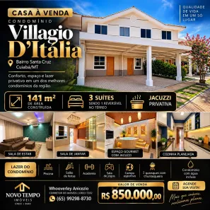 Casa de Condomínio com 3 Quartos à venda, 141m² no Santa Cruz, Cuiabá