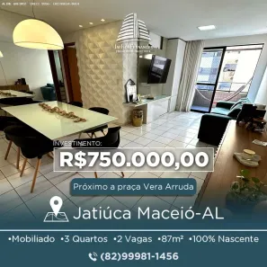 Apartamento com 3 Quartos à venda, 87m² no Jatiúca, Maceió