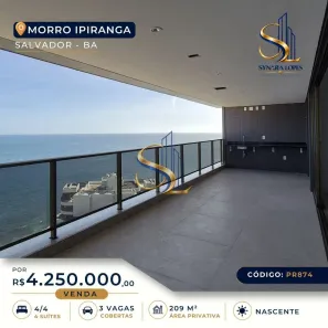 Apartamento com 4 Quartos à venda, 209m² no Barra, Salvador