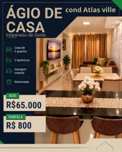 Casa de Condomínio com 2 Quartos à venda, 70m² no Setor de Chácaras Anhangüera C, Valparaíso de Goiás
