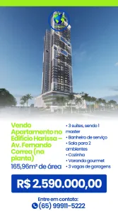 Apartamento com 3 Quartos à venda, 165m² no Jardim das Américas, Cuiabá