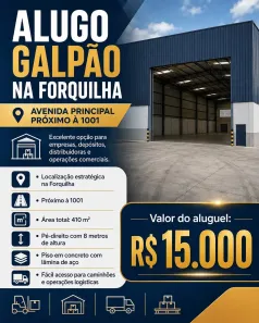 Galpão/Depósito/Armazém com 1 Quarto para alugar, 410m² no Forquilha, São Luís