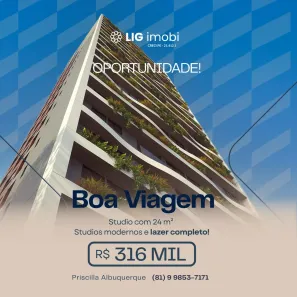 Apartamento com 1 Quarto à venda, 24m² no Boa Viagem, Recife