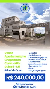 Apartamento com 2 Quartos à venda, 40m² no Jardim Ubirajara, Cuiabá