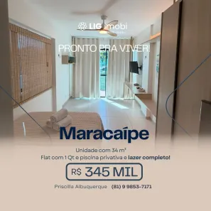 Flat com 1 Quarto à venda, 34m² no Porto de Galinhas, Ipojuca