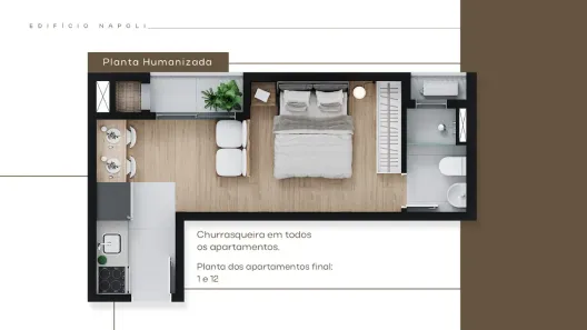 Apartamento com 1 Quarto à venda, 19m² no Portão, Curitiba