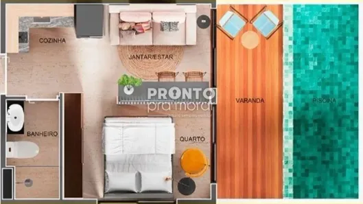 Flat com 1 Quarto à venda, 35m² no Centro, Ipojuca