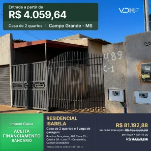 Casa com 2 Quartos à venda, 66m² no Centenário, Campo Grande