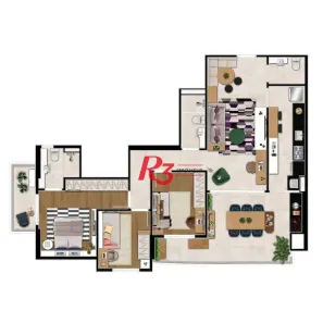 Apartamento com 3 Quartos à venda, 121m² no Aparecida, Santos