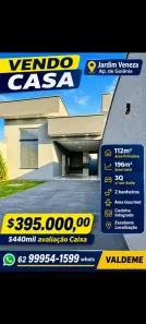 Casa com 3 Quartos à venda, 112m² no Jardim Veneza, Aparecida de Goiânia