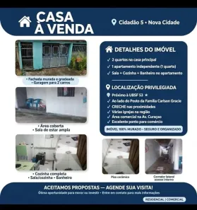 Casa com 2 Quartos à venda, 60m² no Nova Cidade, Manaus