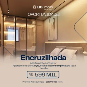 Apartamento com 2 Quartos à venda, 55m² no Encruzilhada, Recife