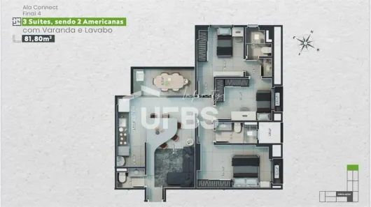 Apartamento com 2 Quartos à venda, 81m² no Parque Amazônia, Goiânia