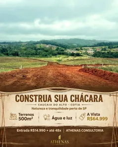 Lote/Terreno à venda, 500m² no Jardim Monte Verde (Caucaia do Alto), Cotia