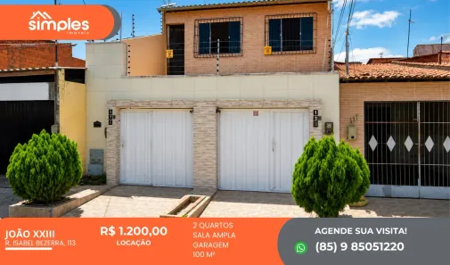 Casa com 2 Quartos para alugar, 100m² no João XXIII, Fortaleza