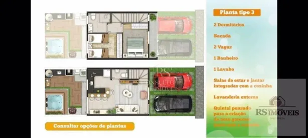 Casa de Condomínio com 2 Quartos à venda, 68m² no Parque Santa Rosa, Suzano