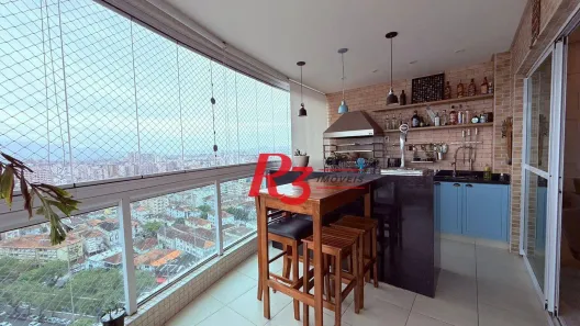 Apartamento com 3 Quartos para alugar, 118m² no Boqueirão, Santos