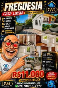 Casa com 6 Quartos para alugar, 658m² no Freguesia (Jacarepaguá), Rio de Janeiro