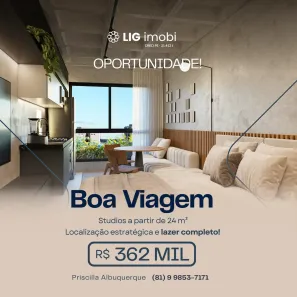 Apartamento com 1 Quarto à venda, 24m² no Boa Viagem, Recife