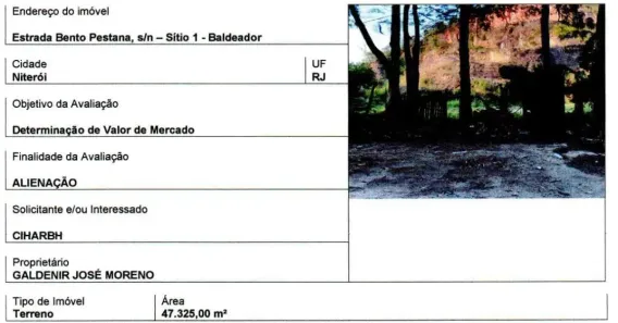 Lote/Terreno à venda, 47325m² no Baldeador, Niterói