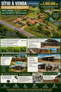Fazenda/Sítio com 4 Quartos à venda, 338800m² no Área Rural de Mirassol, Mirassol