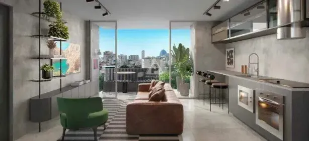Apartamento com 1 Quarto à venda, 34m² no Humaitá, Rio de Janeiro
