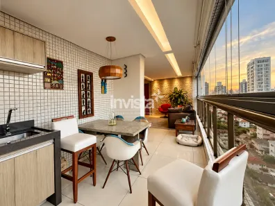 Apartamento com 3 Quartos para alugar, 171m² no Embaré, Santos