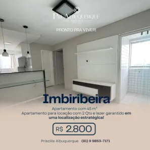 Apartamento com 2 Quartos para alugar, 45m² no Imbiribeira, Recife