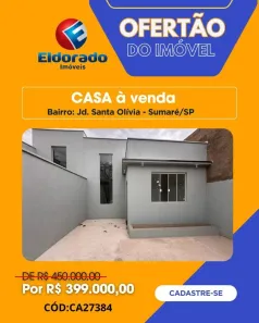Casa com 2 Quartos à venda, 78m² no Jardim Santa Olivia (Nova Veneza), Sumaré