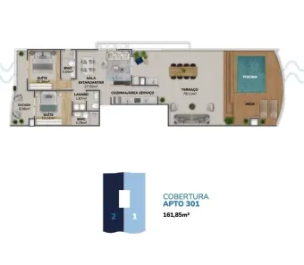 Cobertura com 2 Quartos à venda, 162m² no Morro das Pedras, Florianópolis