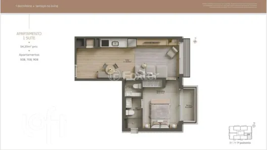 Apartamento com 1 Quarto à venda, 56m² no Moinhos de Vento, Porto Alegre