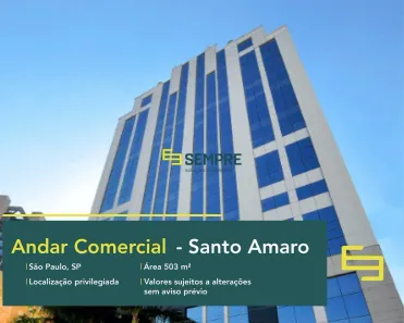Sala Comercial para alugar, 503m² no Chácara Santo Antônio (Zona Sul), São Paulo