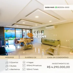 Casa de Condomínio com 5 Quartos à venda, 370m² no Cararu, Eusébio