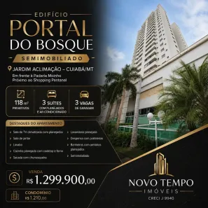 Apartamento com 3 Quartos à venda, 118m² no Jardim Aclimação, Cuiabá