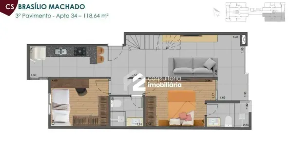 Cobertura com 2 Quartos à venda, 118m² no Centro, São Bernardo do Campo