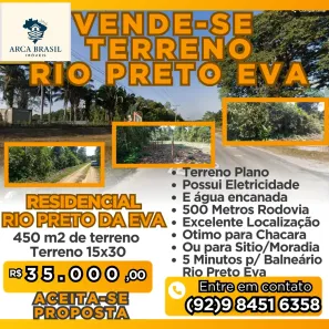 Lote/Terreno à venda, 450m² no , Rio Preto da Eva