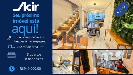 Casa de Condomínio com 3 Quartos à venda, 231m² no Freguesia (Jacarepaguá), Rio de Janeiro