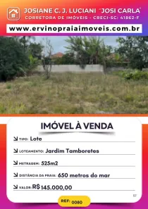 Lote/Terreno à venda, 525m² no Praia do Ervino, São Francisco do Sul