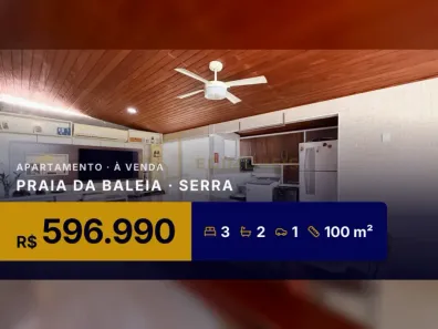 Apartamento com 3 Quartos à venda, 100m² no Praia da Baleia, Serra