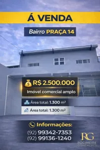 Prédio Comercial para alugar, 1300m² no Centro, Manaus