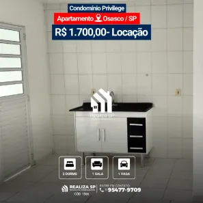 Apartamento com 2 Quartos para alugar, 48m² no Padroeira, Osasco