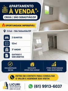 Apartamento com 2 Quartos à venda, 52m² no Crixá, Brasília