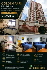 Apartamento com 3 Quartos à venda, 96m² no Centro, Diadema