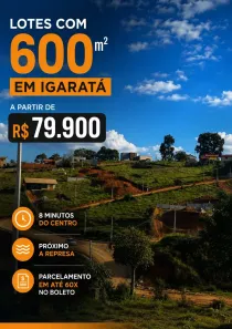 Lote/Terreno à venda, 600m² no Paraíso de Igaratá, Igaratá