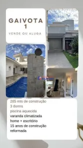 Casa de Condomínio com 3 Quartos para venda ou aluguel, 285m² no Residencial Gaivota I, São José do Rio Preto